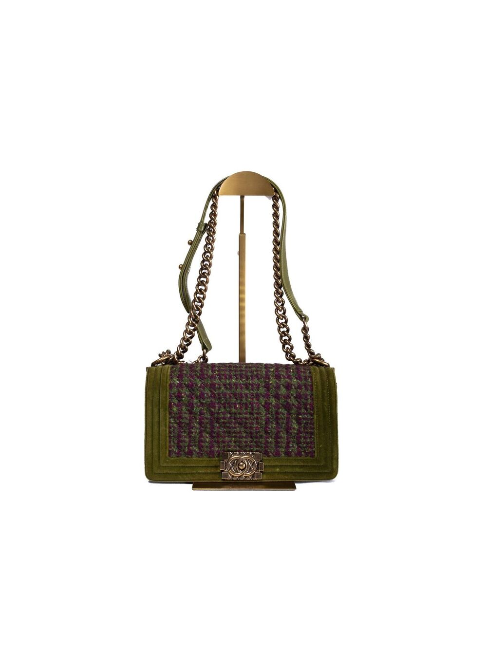 Chanel Paris-Edinburgh Tweed Boy Bag Medium